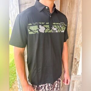 Camo Black Performance Polo Shirt